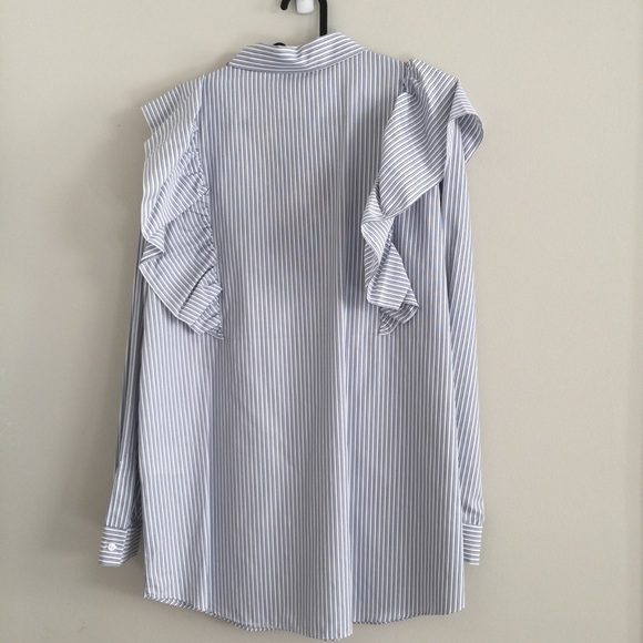 Anthropologie Millburn Ruffled Buttondown top NWT - Picture 7 of 7